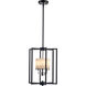 Transformation 3 Light 14 inch Black and Polished Chrome Pendant Ceiling Light