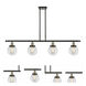 Ballston Beacon LED 48 inch Black Antique Brass Island Light Ceiling Light in Clear Glass