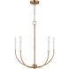 Greenwich 5 Light 24.13 inch Satin Brass Chandelier Ceiling Light