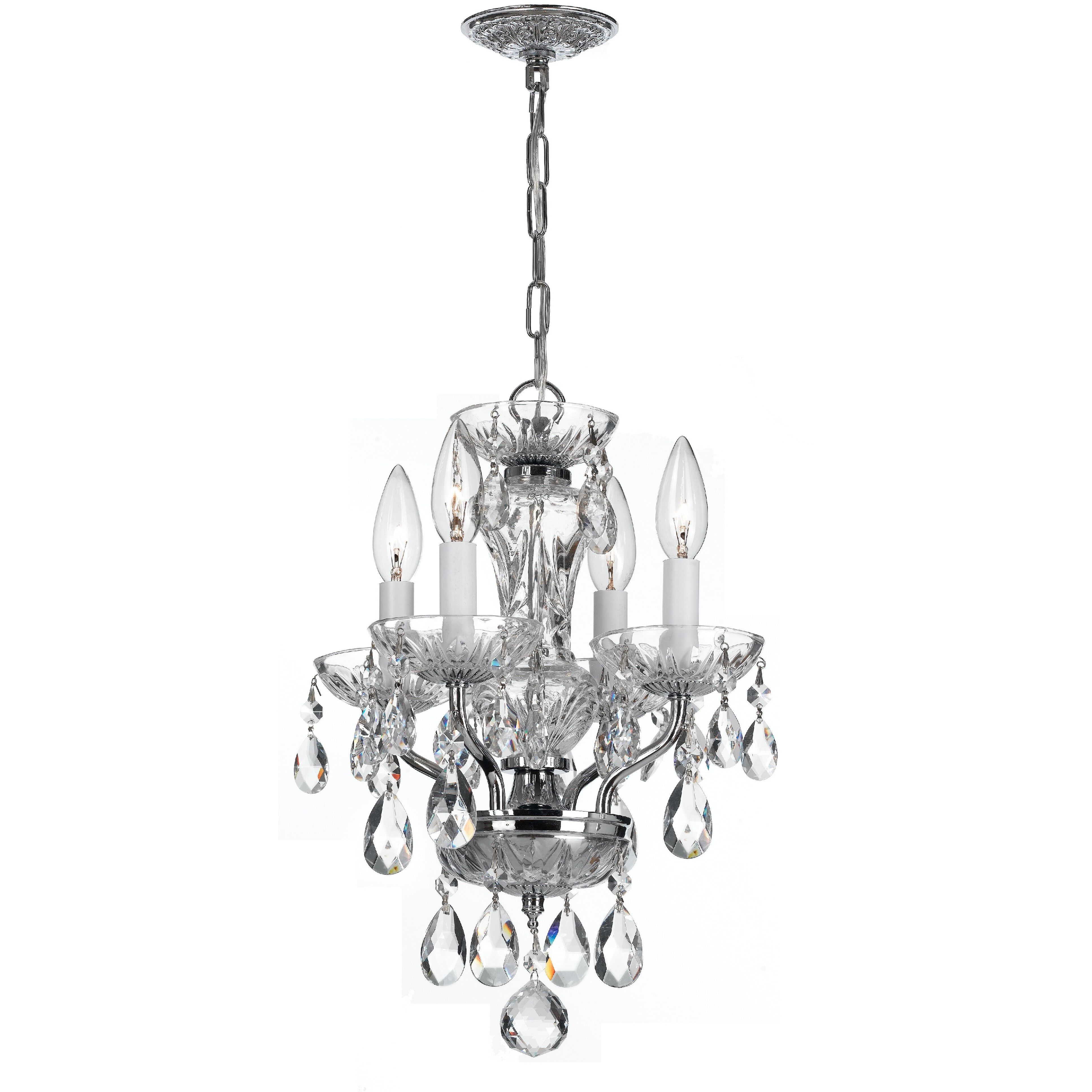 Welton 4 Light 11 inch Polished Chrome Mini Chandelier Ceiling Light in Clear Italian