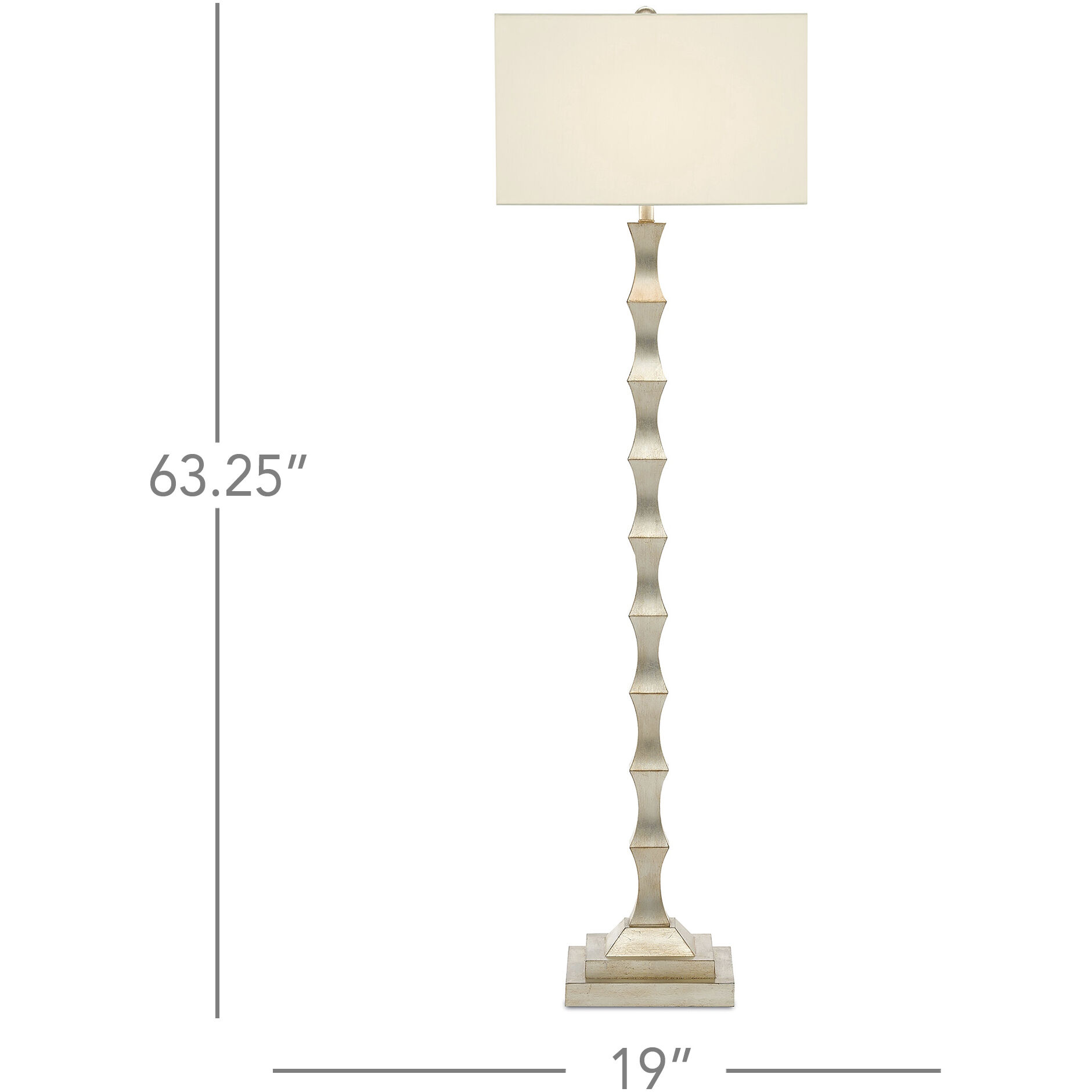 Lyndhurst 63.25 inch 150 watt Silver Leaf Floor Lamp Portable Light