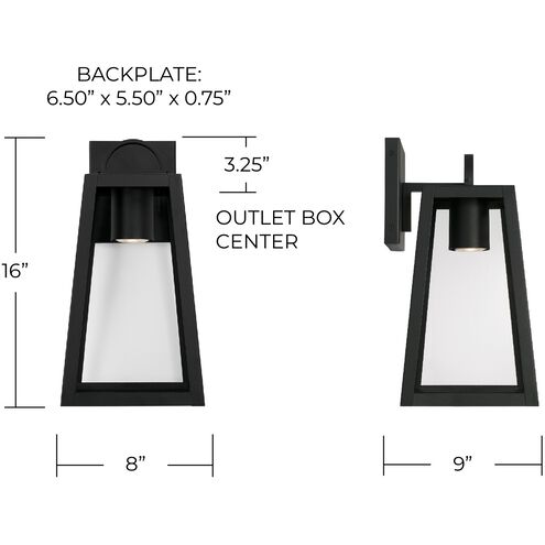 Leighton LED 16 inch Black Outdoor Wall Lantern