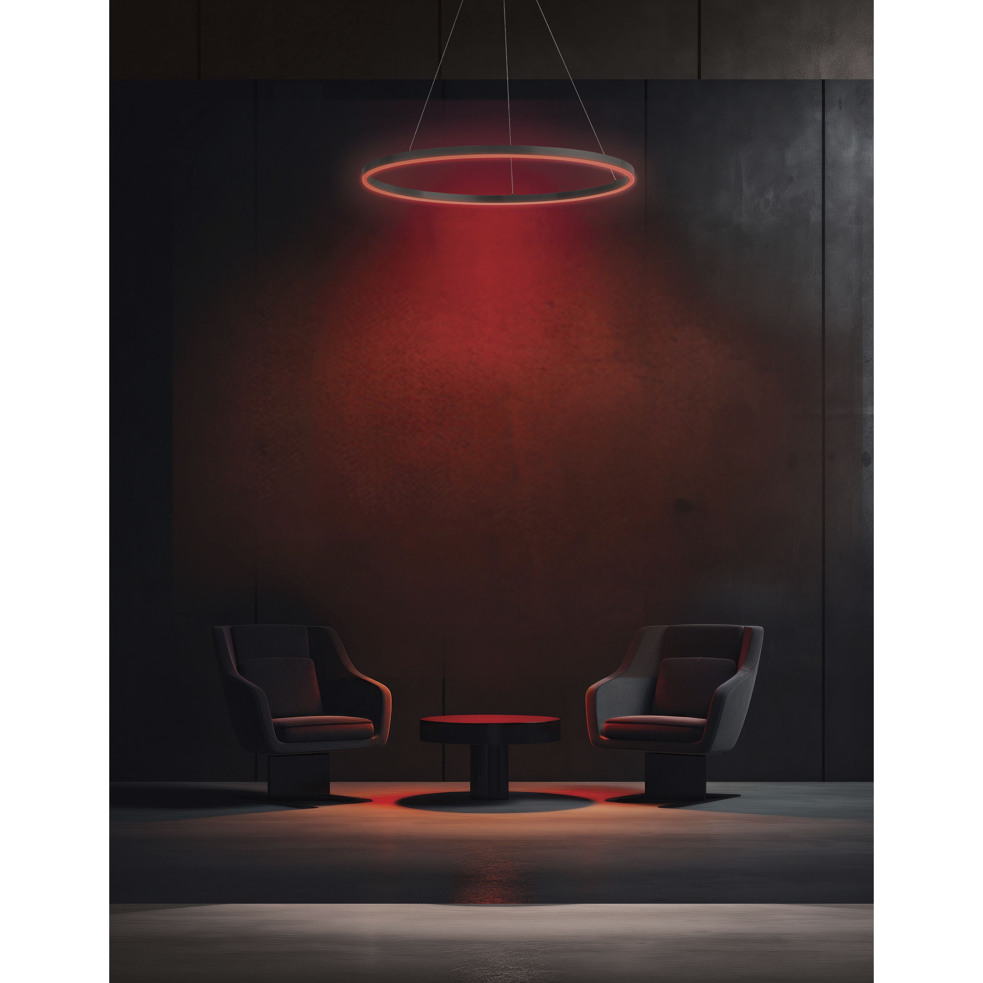 Circulo LED 32 inch Matte Black Chandelier Ceiling Light