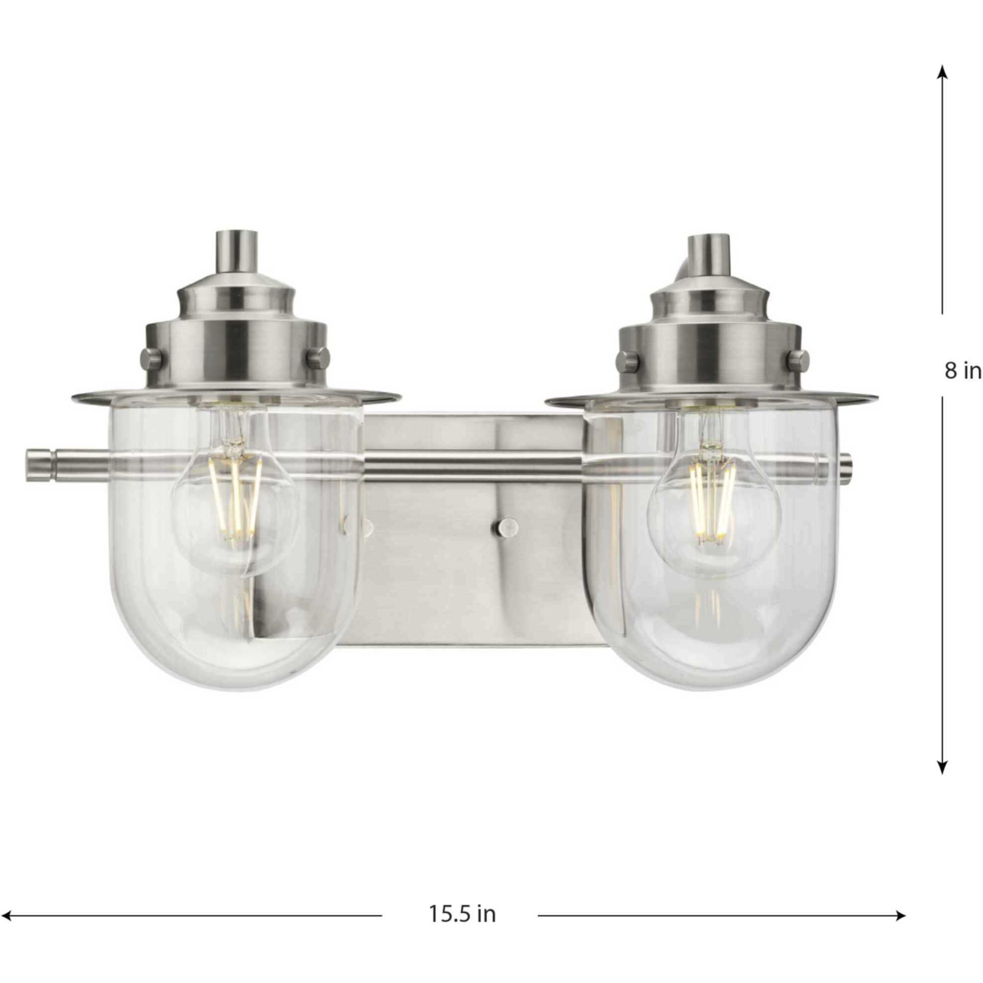 Northlake 2 Light 15.5 inch Brushed Nickel Bath Light Wall Light