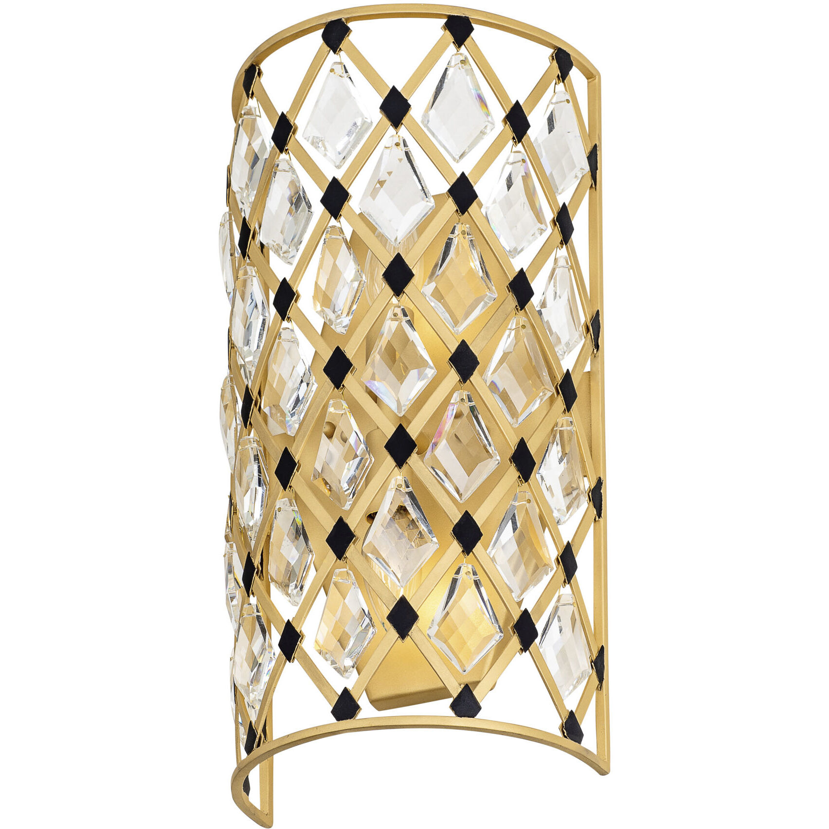 Windsor Sconce Wall Light in French Gold and Matte Black