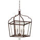 Astrapia 4 Light 18 inch Dark Rubbed Sienna/Aged Silver Foyer Light Ceiling Light