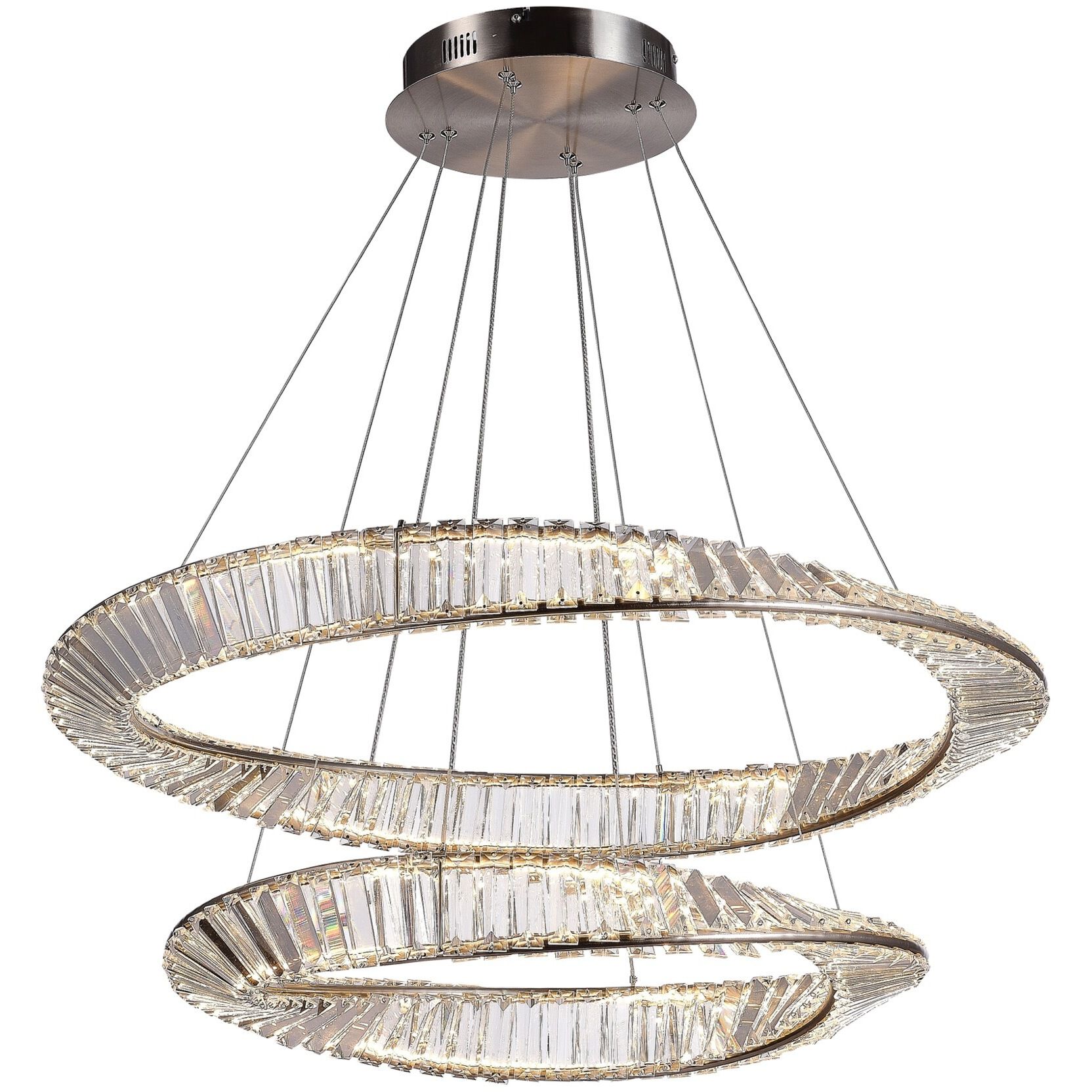 Stella 31.5 inch Satin Nickel Down Chandelier Ceiling Light