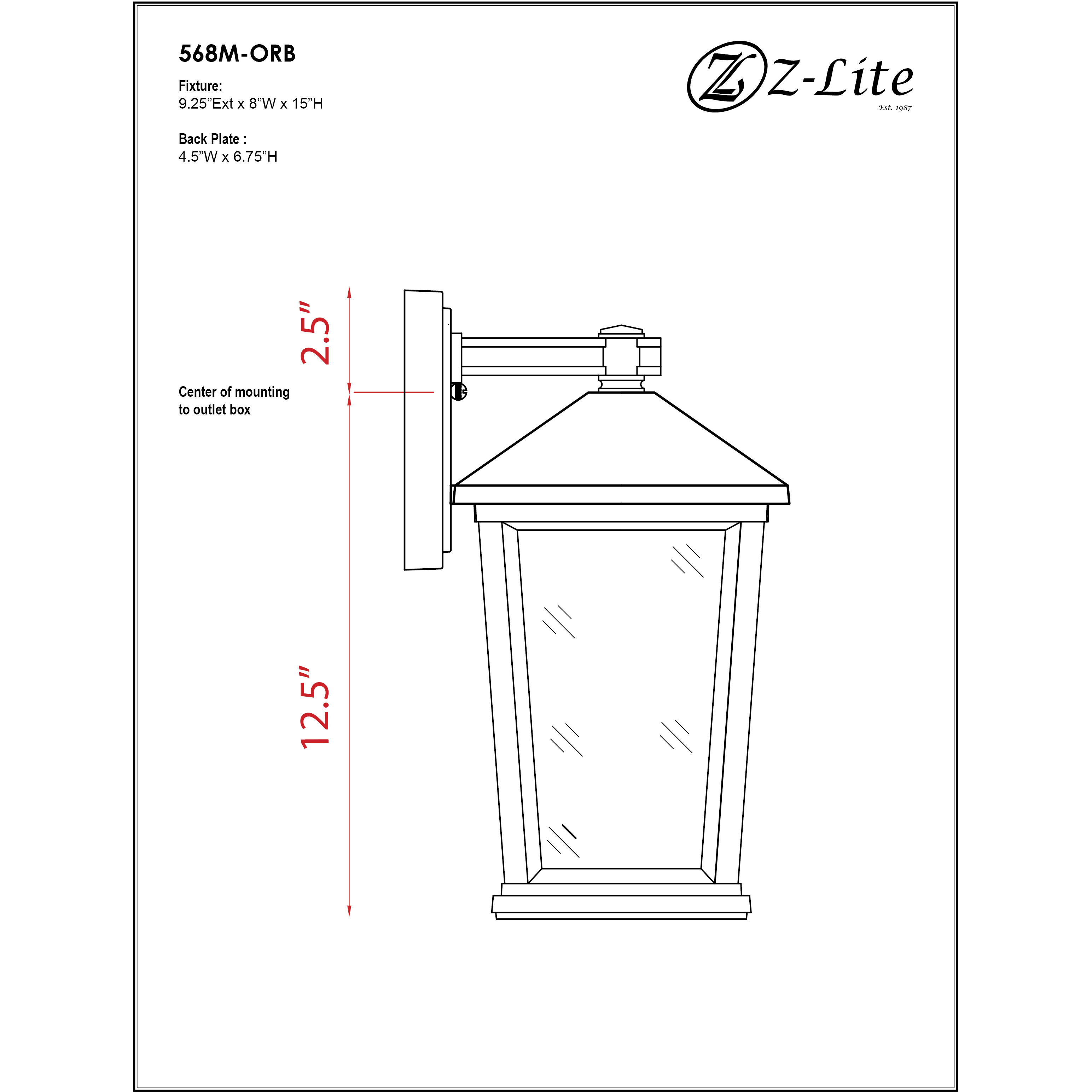 Beacon 2 Light 15 inch Oil Rubbed Bronze Outdoor Wall Light