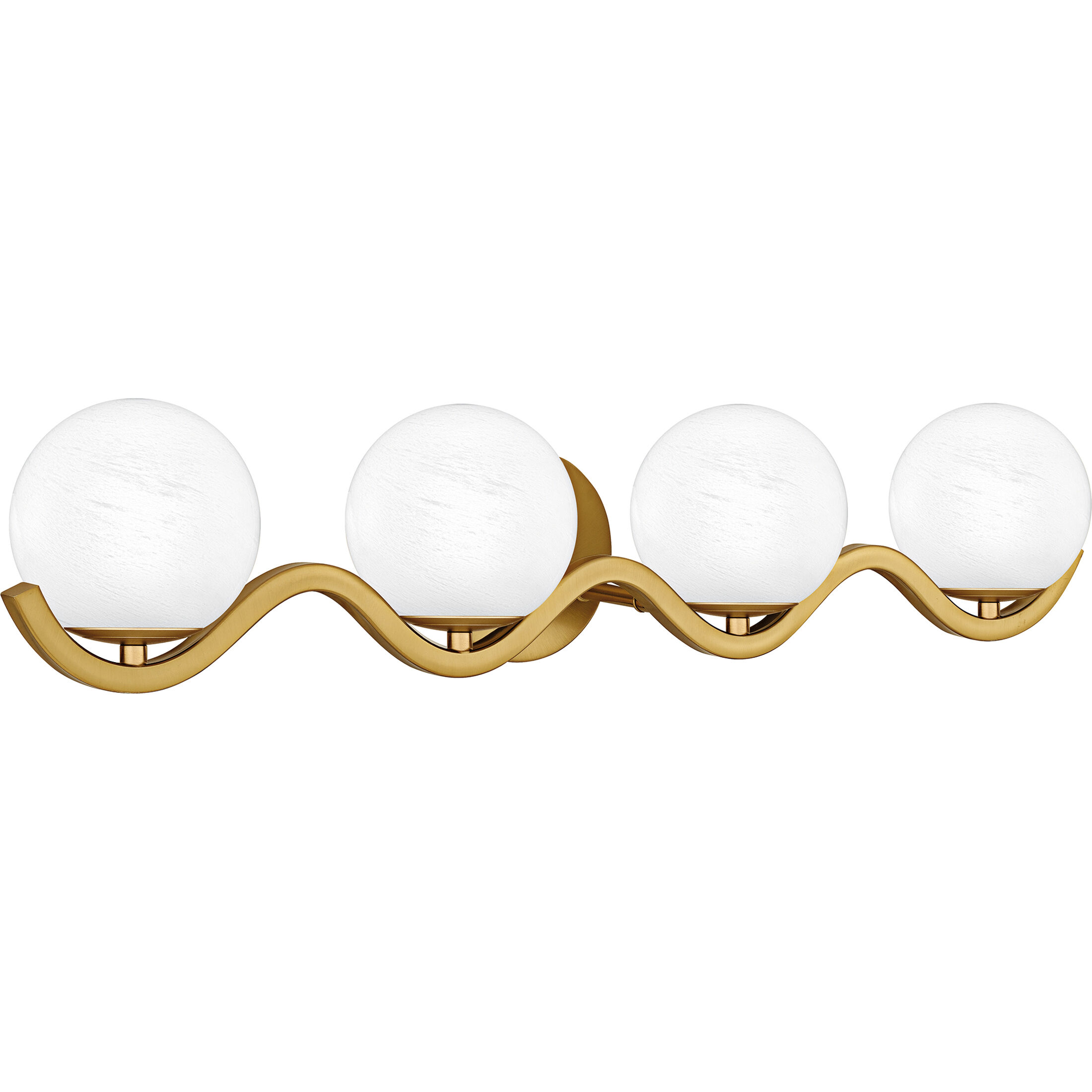 Spherical 4 Light 30.75 inch Aged Brass Bath Light Wall Light, Extra Large
