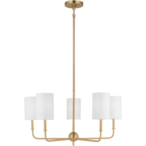 Foxdale 5 Light 26 inch Satin Brass Chandelier Ceiling Light