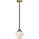 Nouveau 2 Oxford LED 7.5 inch Black Antique Brass Mini Pendant Ceiling Light in Matte White