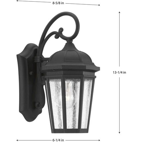 Verdae 1 Light 13 inch Textured Black Outdoor Wall Lantern, Small, Design Series