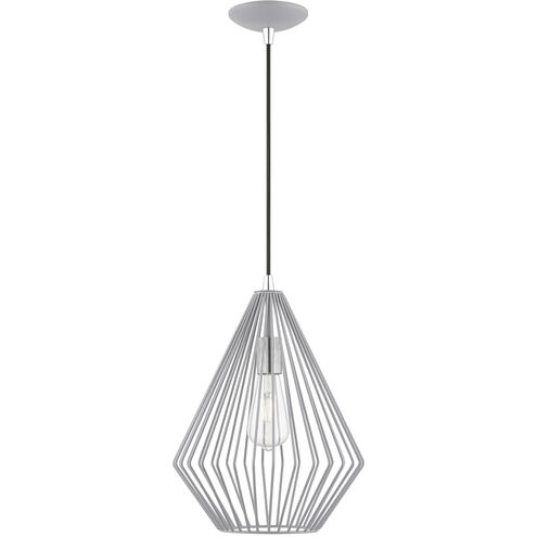 Linz 1 Light 12 inch Nordic Gray with Polished Chrome Accents Pendant Ceiling Light