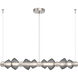 Mesa LED 53.3 inch Metallic Beige Silver Linear Chandelier Ceiling Light in Smoke, Mandrel