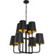 Alora Mood Plisse 8 Light 30 inch Matte Black Chandelier Ceiling Light