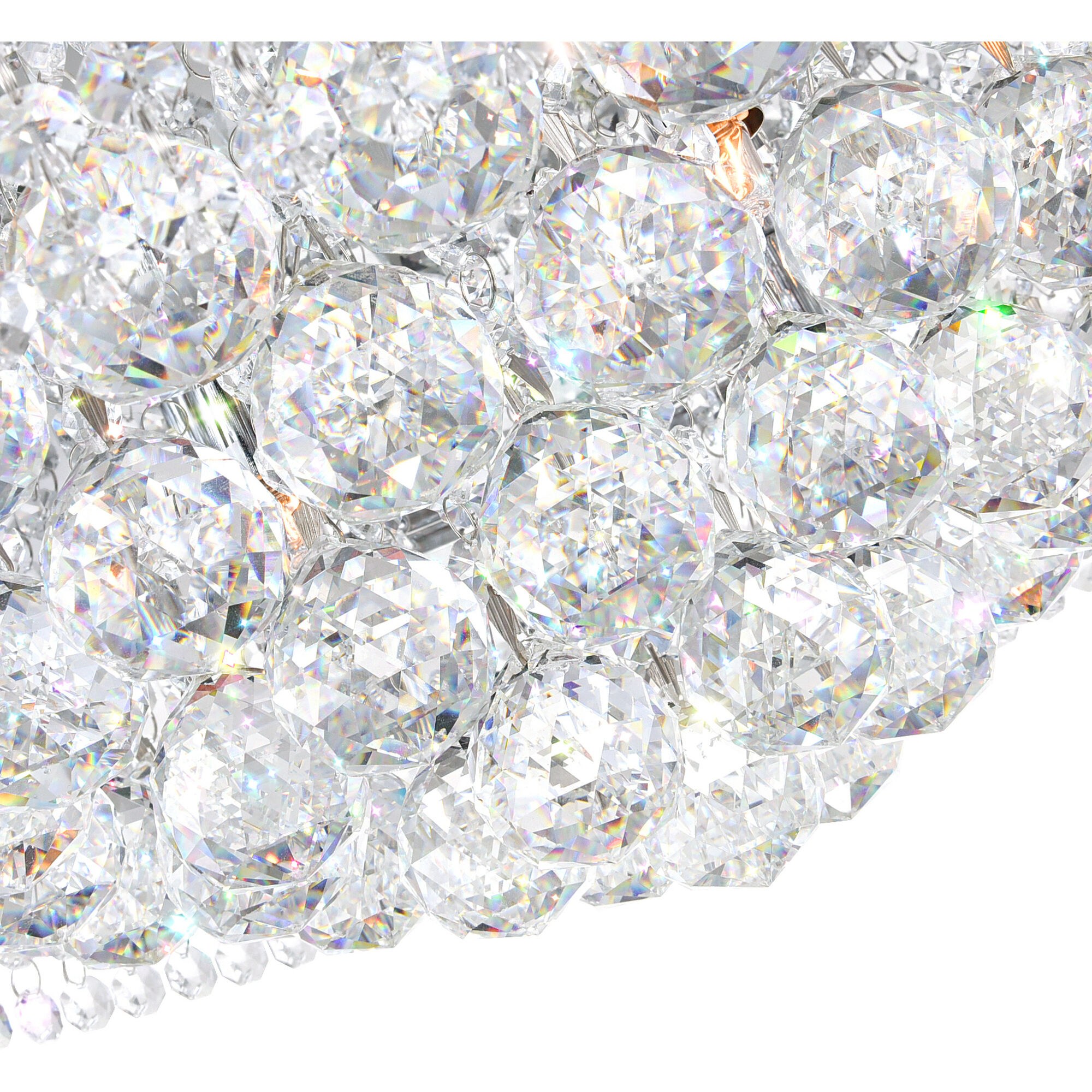 Cascade 10 Light 22 inch Chrome Drum Shade Flush Mount Ceiling Light