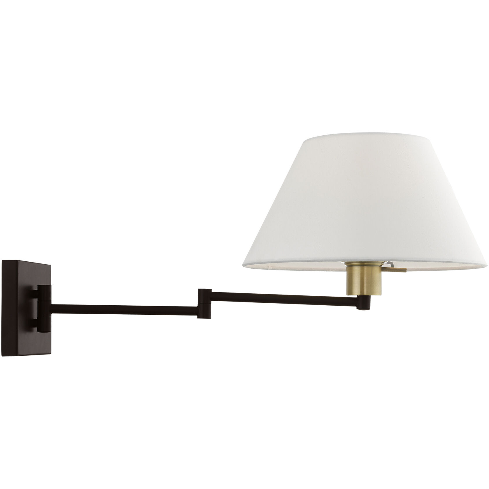 Allison 13 inch 100.00 watt Bronze with Antique Brass Accent Swing Arm Wall Lamp Wall Light