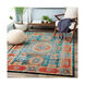 Javan 36 X 24 inch Bright Blue/Saffron/Bright Red/Black/Taupe Rugs, Polyester and Cotton