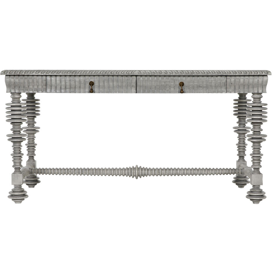Portuguese 60 X 28 inch Distressed Grey Desk, Small