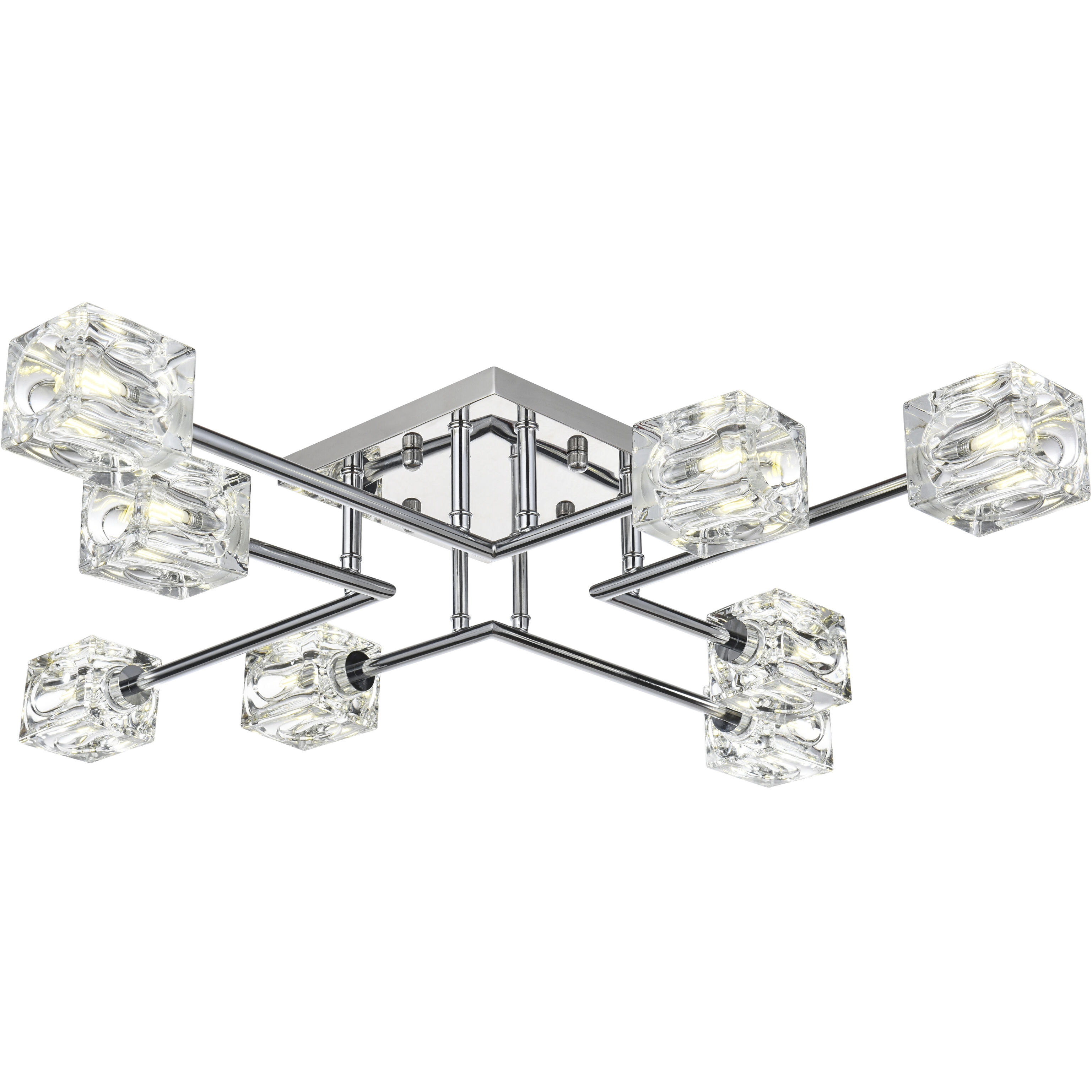 Lyra 8 Light 32 inch Chrome Flush Mount Ceiling Light