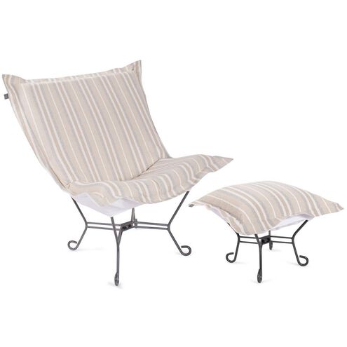 Dune Sand Outdoor Puff Scroll Chair