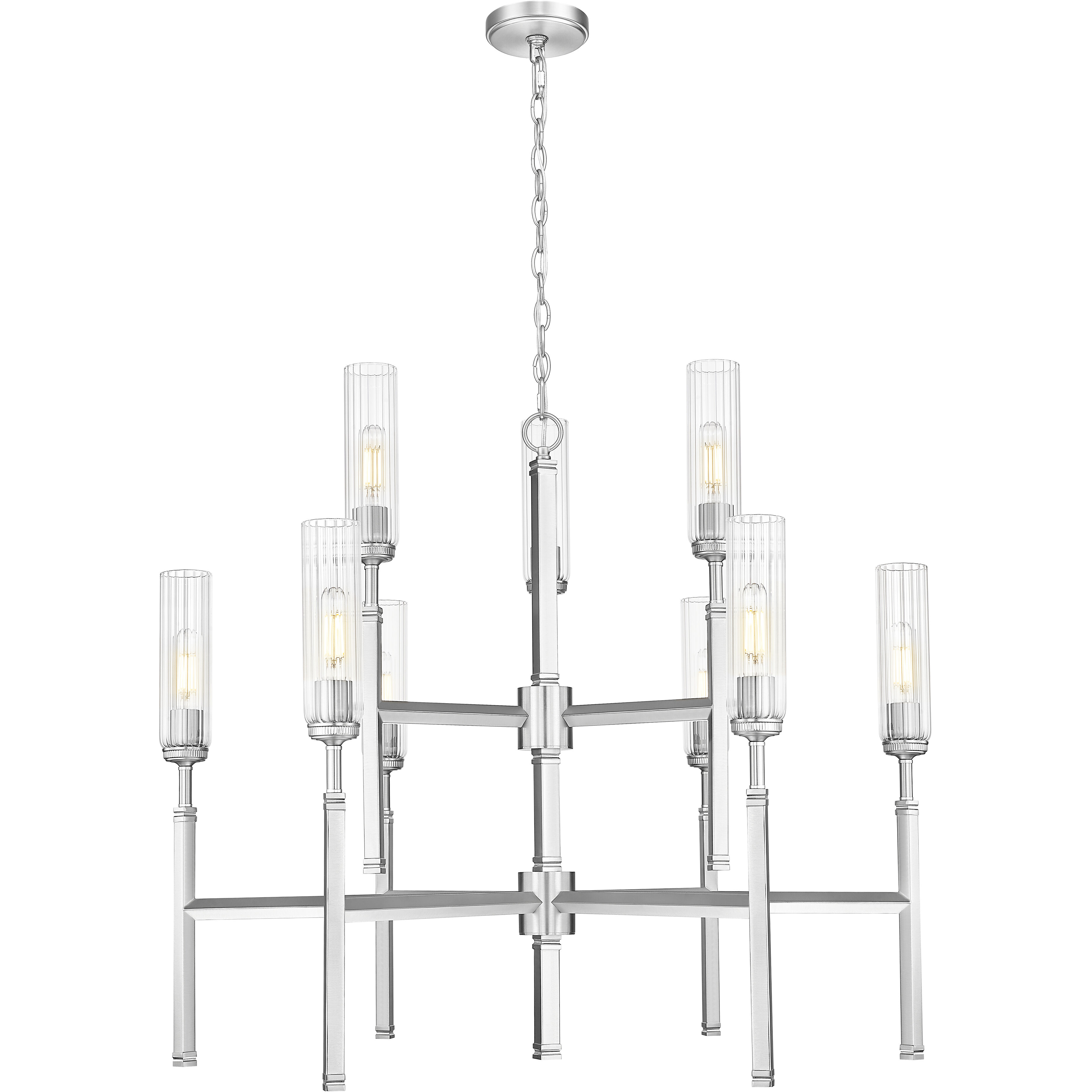 Esme 9 Light 38 inch Brushed Nickel Chandelier Ceiling Light