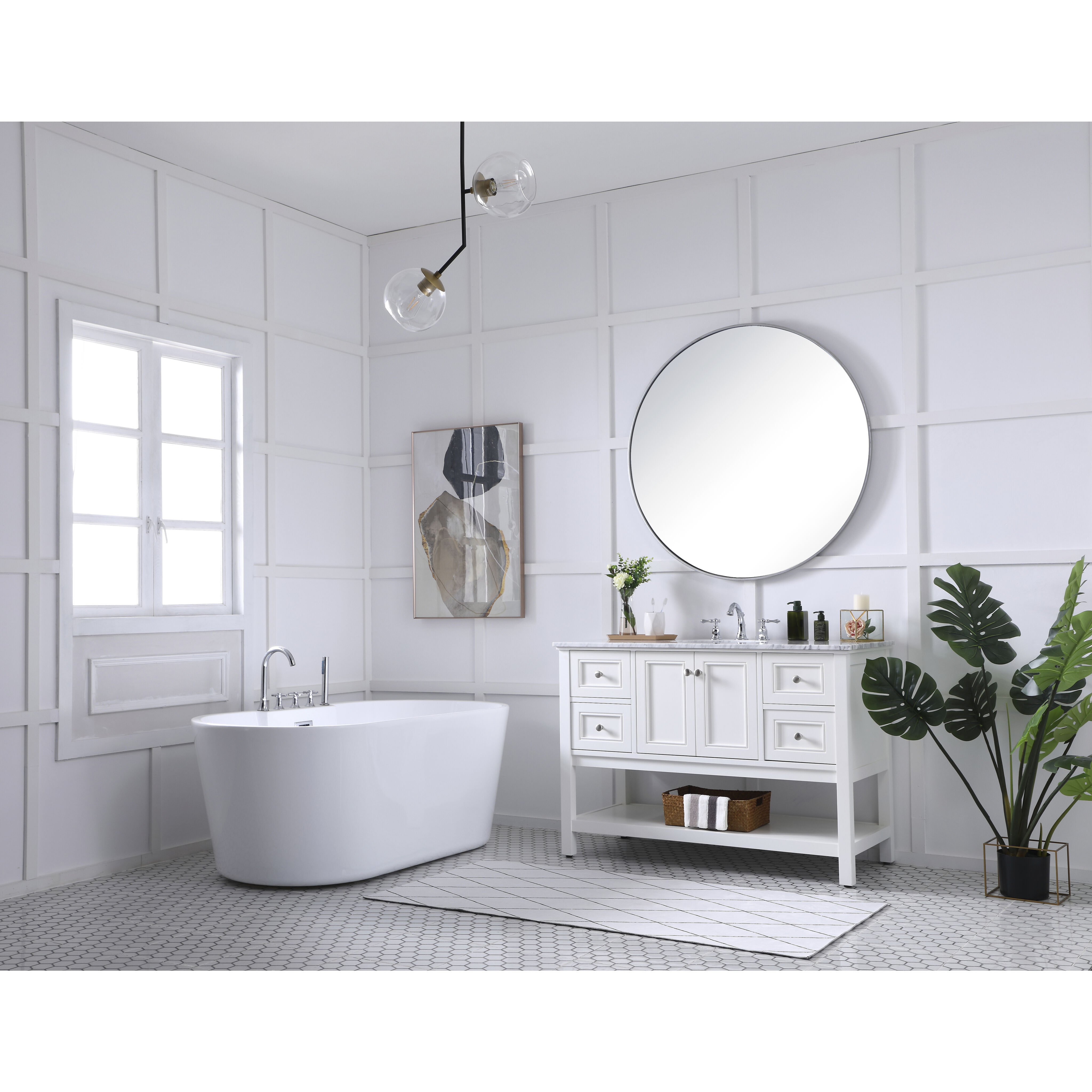 Metropolis 48 X 22 X 34 inch White Vanity Sink Set