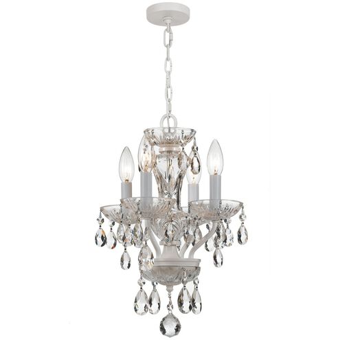 Traditional Crystal 4 Light 11 inch Wet White Mini Chandelier Ceiling Light in Clear Spectra