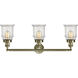 Franklin Restoration Canton LED 30 inch Antique Brass Bath Vanity Light Wall Light in Seedy Glass, Franklin Restoration