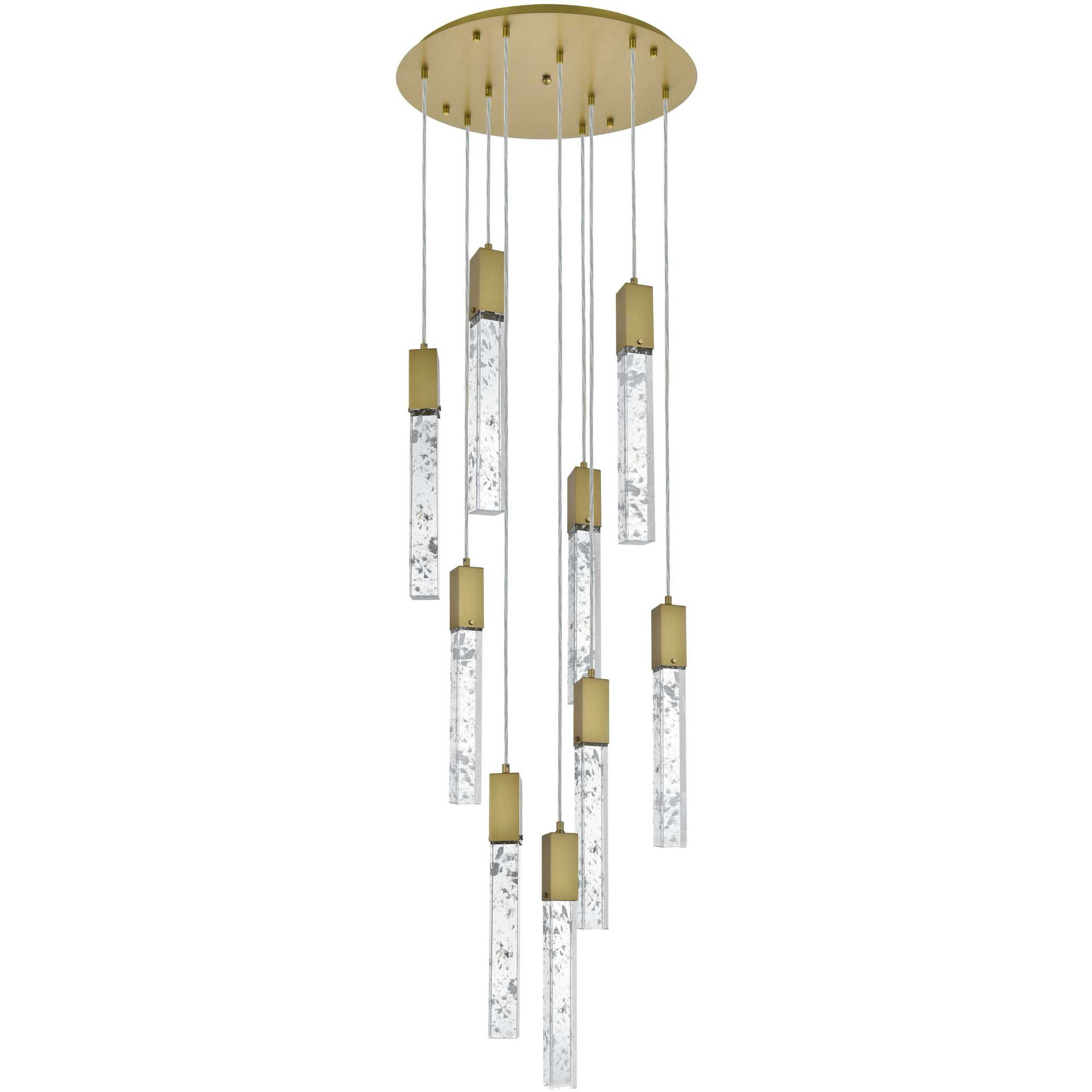 Aurora 9 Light 24 inch Satin Gold Chandelier Ceiling Light