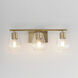 Geode 3 Light 22.5 inch Natural Aged Brass Bath Vanity Wall Light