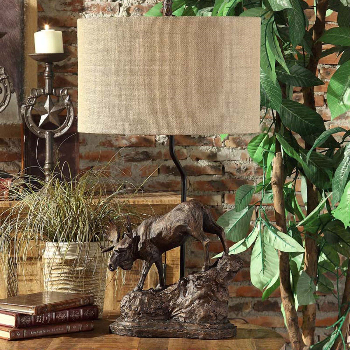 Crestview Collection CVAVP877 Moose Trail 30 inch 100 watt Antique