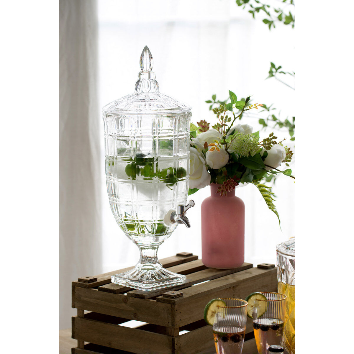 Anita Clear and Polished Silver Drink Dispenser