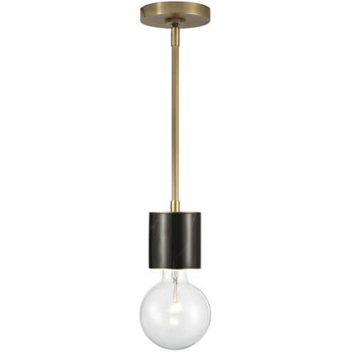 Rocco 1 Light 3.63 inch Black Marble/Vintage Brass Mini Pendant Ceiling Light in Vintage Brass / Black Marble