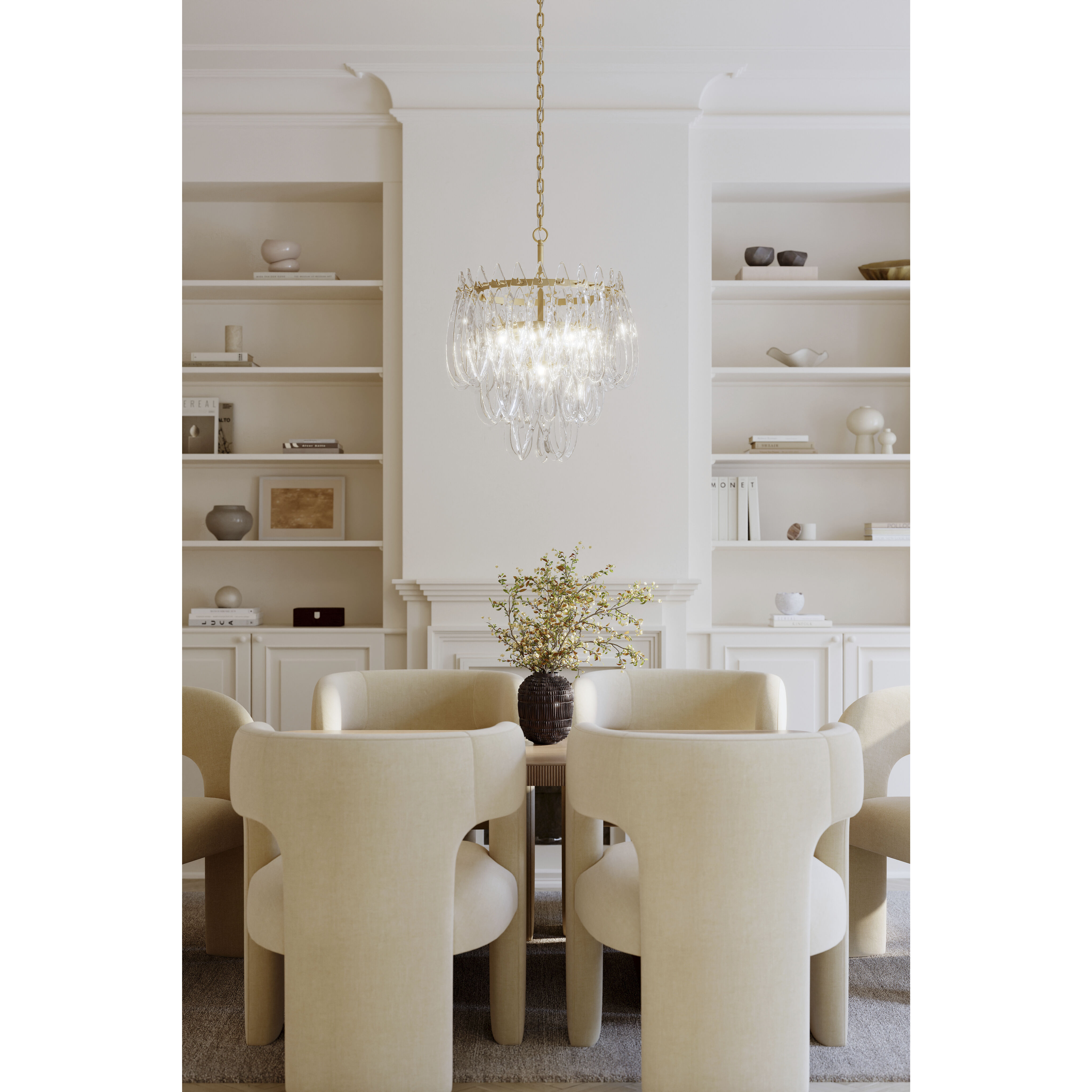 Glassara 6 Light 23 inch Legacy Brass Pendant Ceiling Light