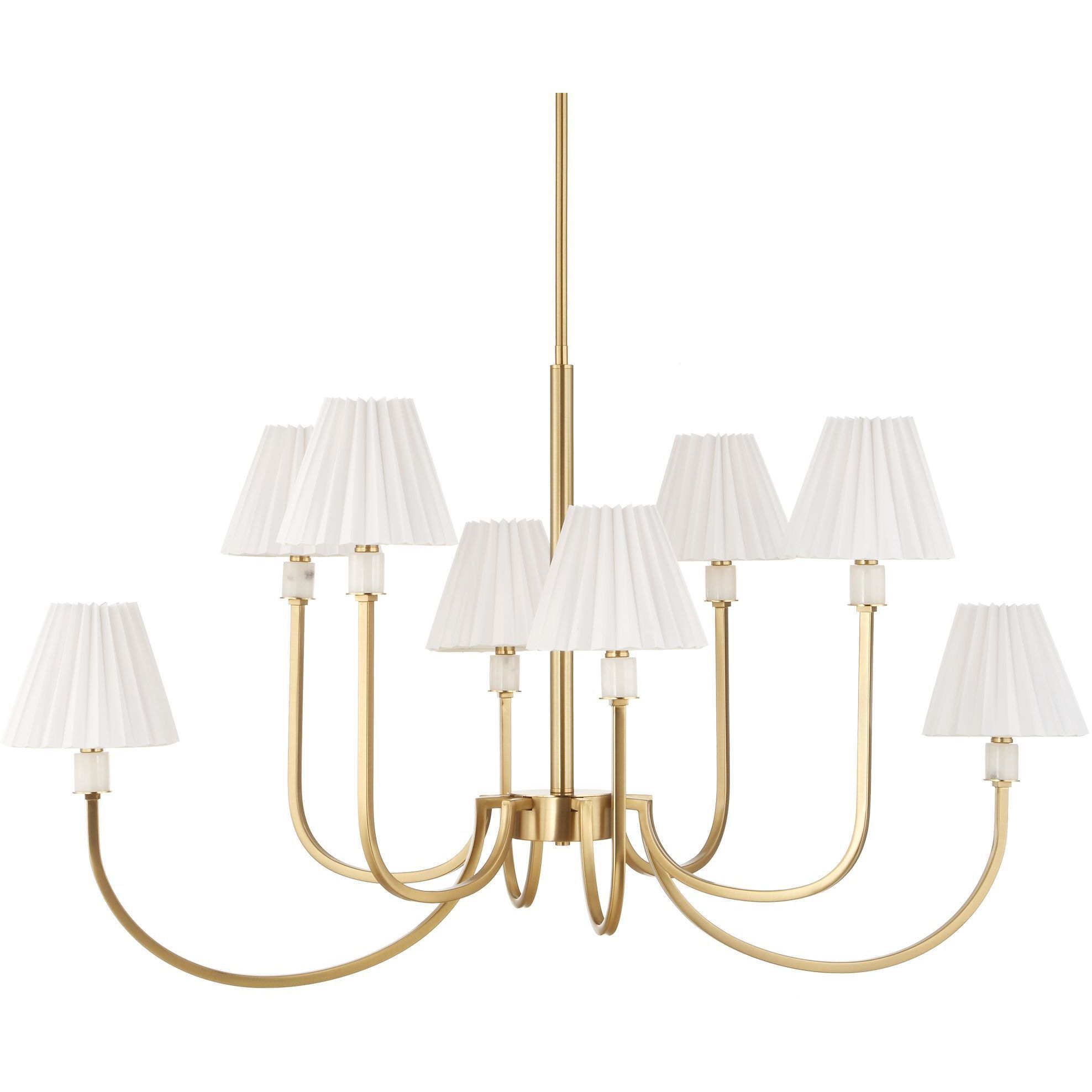 Poppins 8 Light 45 inch Warm Brass Chandelier Ceiling Light