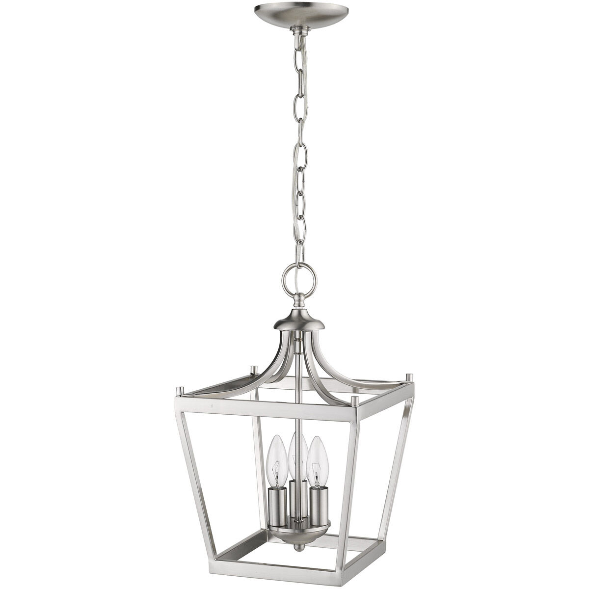 Kennedy 3 Light 10 inch Satin Nickel Chandelier Ceiling Light