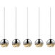 Grapes LED 38 inch Polished Chrome Cluster Pendant Ceiling Light in Clear Glass Lens