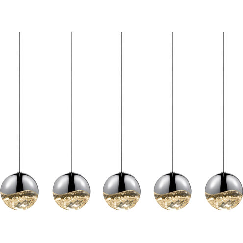 Grapes LED 38 inch Polished Chrome Cluster Pendant Ceiling Light in Clear Glass Lens