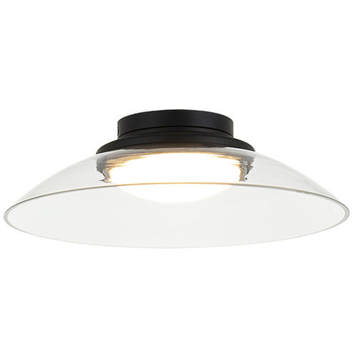 Luna LED 13.88 inch Matte Black Flush Mount Ceiling Light in Matte Black and Clear