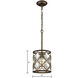 Armand 1 Light 8 inch Weathered Bronze Mini Pendant Ceiling Light