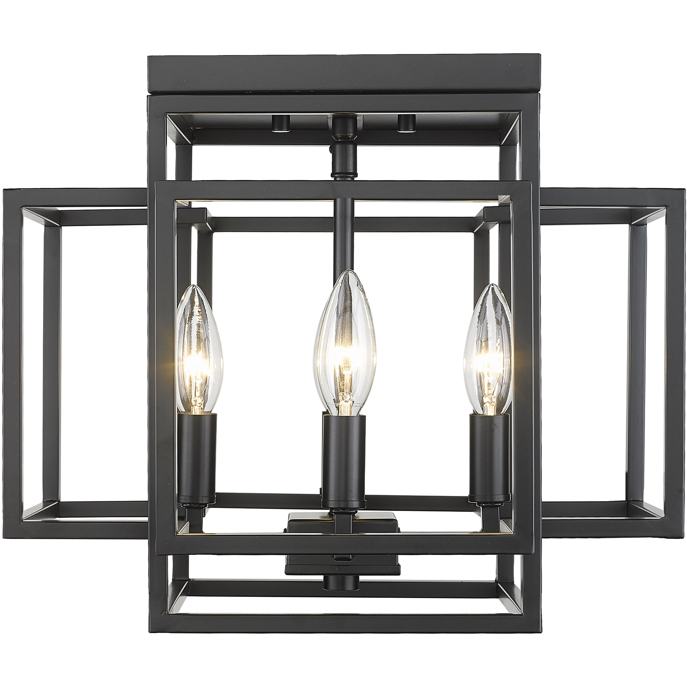 Titania 4 Light 14 inch Matte Black Flush Mount Ceiling Light in 6