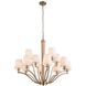 Curva 12 Light 36 inch Brushed Champagne Gold Chandelier Ceiling Light