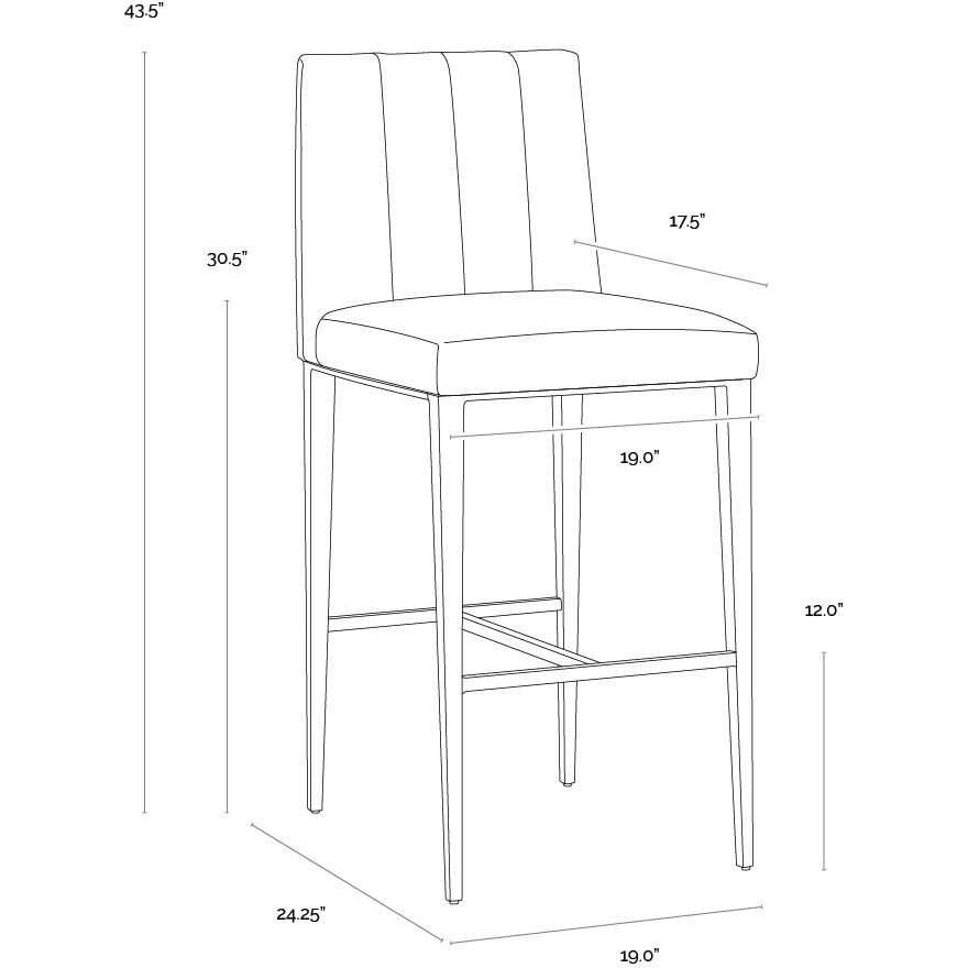 Wilbur 43.5 inch Milliken Cognac Barstool
