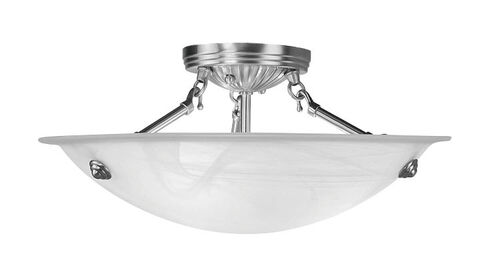 Oasis 3 Light 16 inch Brushed Nickel Semi-Flush Mount Ceiling Light