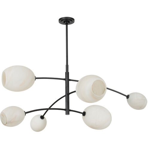 Artemis 6 Light 58.5 inch Oil Rubbed Bronze Chandelier Ceiling Light in Alabaster Glass