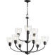 Reyes 9 Light 31 inch Textured Black Chandelier Ceiling Light