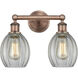 Eaton 2 Light 14.5 inch Antique Copper Bath Vanity Light Wall Light in Clear