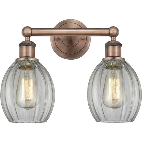 Eaton 2 Light 14.5 inch Antique Copper Bath Vanity Light Wall Light in Clear