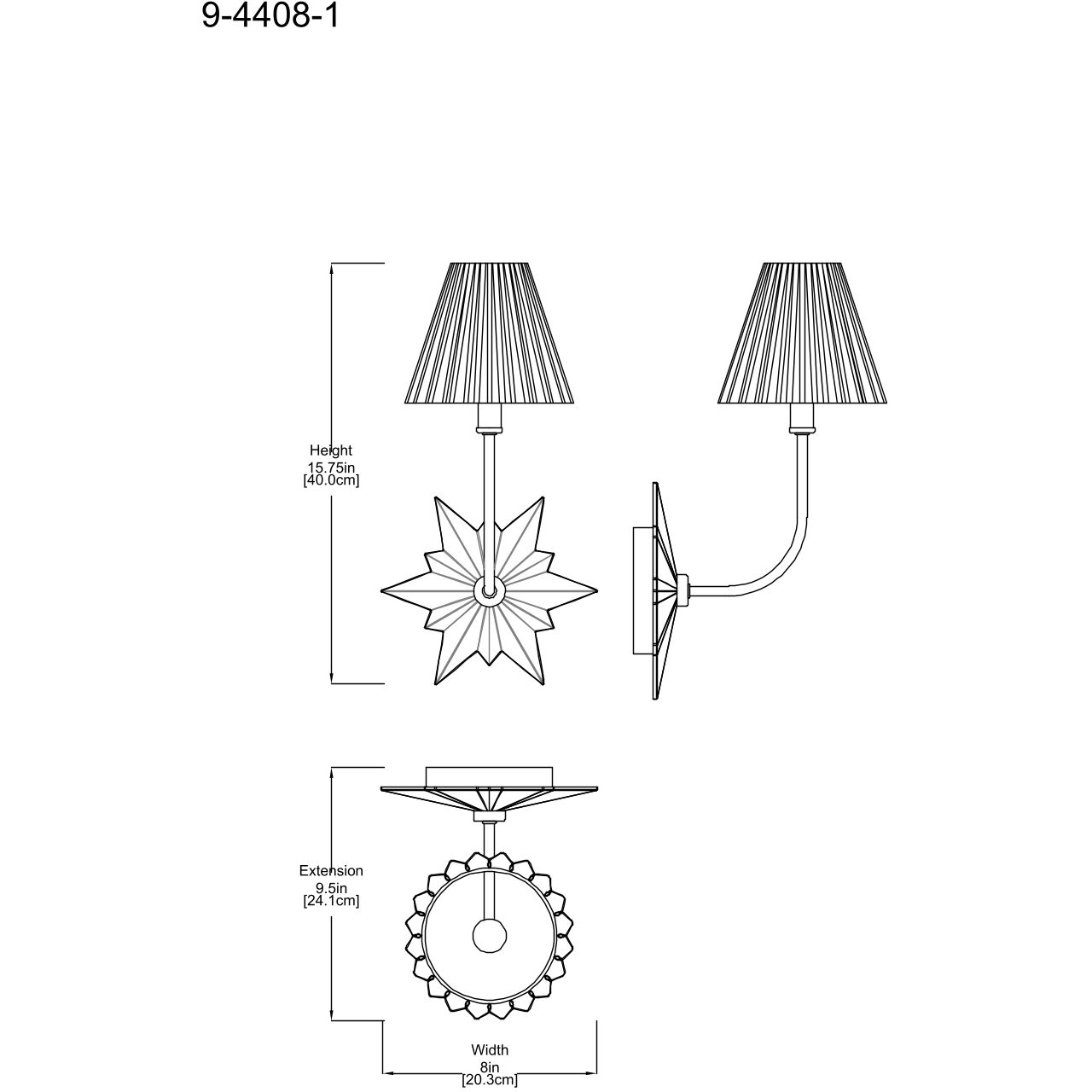 Crestwood 1 Light 8 inch Black Tourmaline Wall Sconce Wall Light